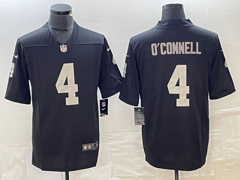Men Oakland Raiders #4 OConnell Black 2023 Nike Vapor Limited NFL Jersey style 1